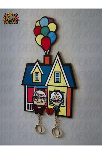 10kdekor Yukarı Bak Anahtarlık - Çift Anahtarlığı - Duvar Dekorasyon - Anahta...