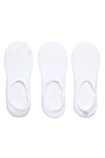 Oysho 3 pairs of high-cut cotton blend invisible sports socks