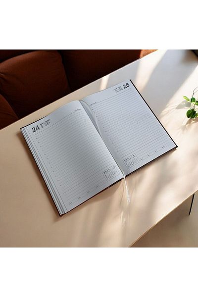 Kerem ofis 2025 Year Thermo Leather and Fabric Pattern Luxury Piece Model Daily Agenda