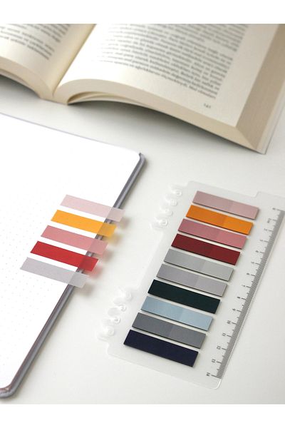 Nova Crafts Dark Color Post-It Marking - Adhesive Bookmark with Ruler