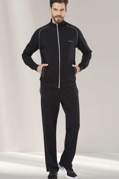 Pierre Cardin Men's Burgundy Gray or Navy Blue Tracksuit Set Home Wear