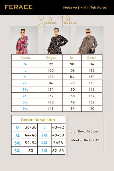 Ferace Φόρεμα Tan μεγάλου μεγέθους Viscose Hijab