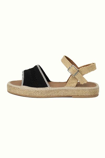 Fulla Moda Open Front Stone Detailed Sandals