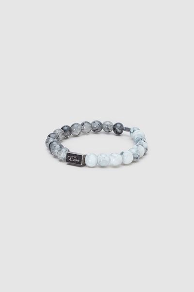 Twn Men's Bracelet - Bright White, Anthracite Glass