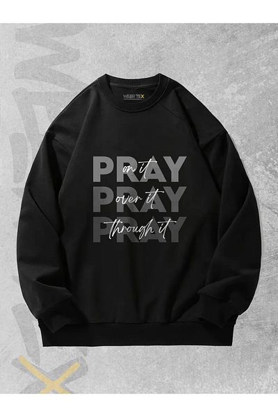 WEARTEX Unisex Oversize Sweatshirt - Crew Neck, Pray Printed, Hoodie