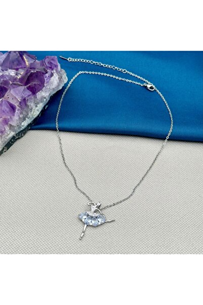 Opia Takı & Aksesuar Çelik Taşlı Balerin Kolye