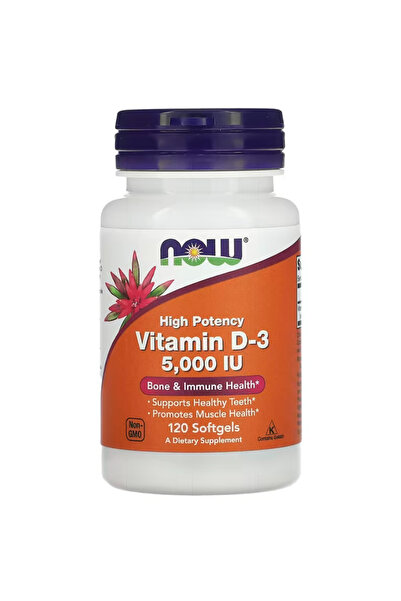 Now Foods, Vitamin D3, High Potency, 5,000 IU, 120 Softgels usa vers.656