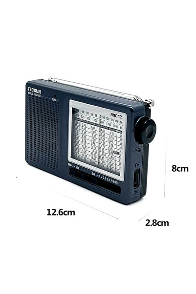 L'eDoren TECSUN R-9012 Taşınabilir Analog Radyo Kısa Dalga FM Stereo Alıcı FM/MW/SW 12 Bantlı Dünya Radyosu