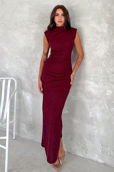 fiolin Draped Midi Length Glitter Detailed Dress