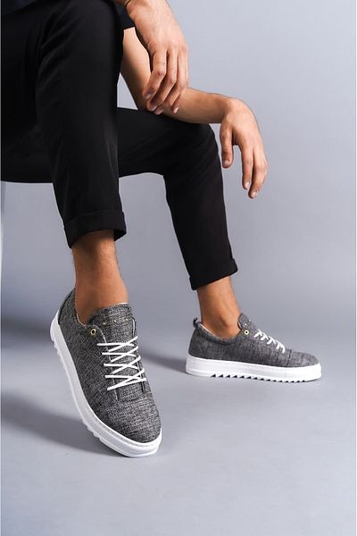 COCCO CROSS Ανδρικά αθλητικά παπούτσια SLW152 Cool Linen - Lace-Up, Γκρι