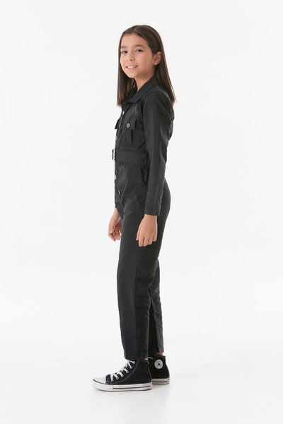 Fulla Moda Girl's Belted Parachute Jumpsuit