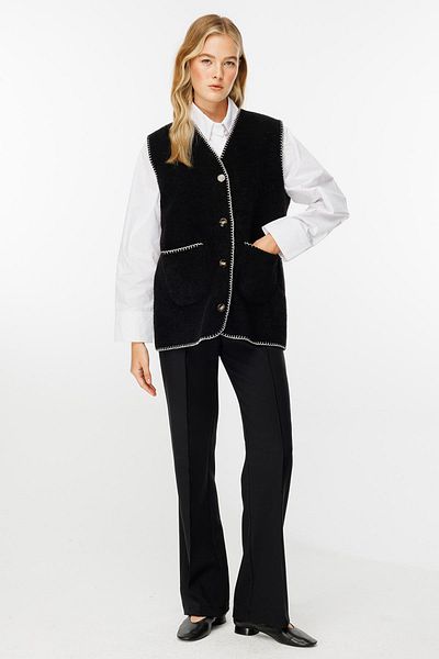 Hooopstore Black Cowboy Vest - Crochet