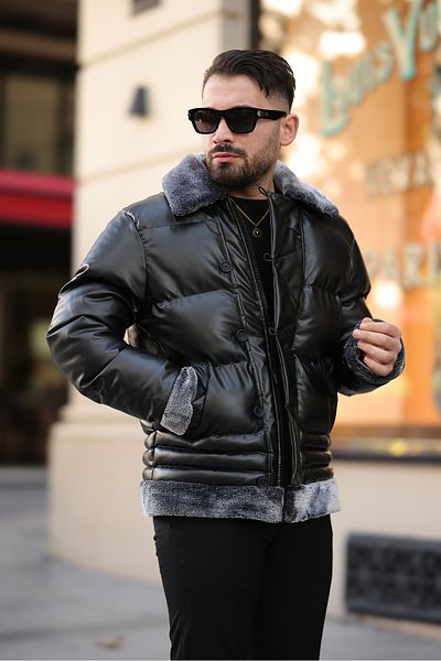MODA ΑΝΔΡΙΚΟ ΧΕΙΜΕΡΙΝΟ ΔΕΡΜΑΤΙΝΟ ΠΑΛΤΟ ΓΙΑΚΑ ΓΟΥΝΑ