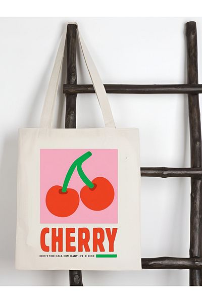 Cemira Pinterest Cherry Bows Tote Shopping Bag - Book Bag and Shopper Bag