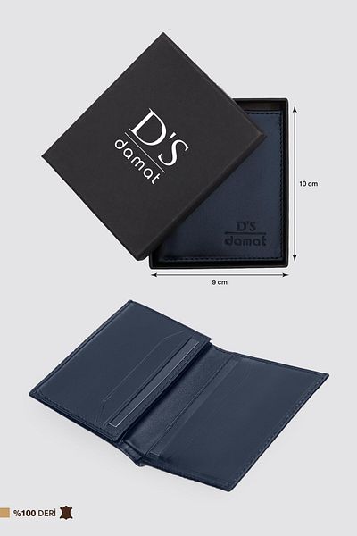 D'S Damat Peněženka v obyčejné krabičce z pravé kůže Navy Blue