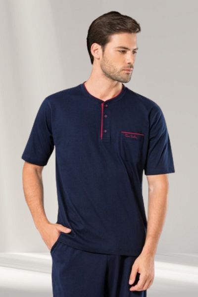 Pierre Cardin Men's Claret Red or Navy Blue Cotton Pajama Set