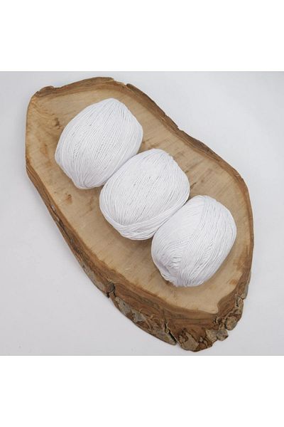 Kanguroom Aren Eco Baby - Πλεκτό χειροποίητο νήμα από λευκό βαμβάκι 3 Yumak