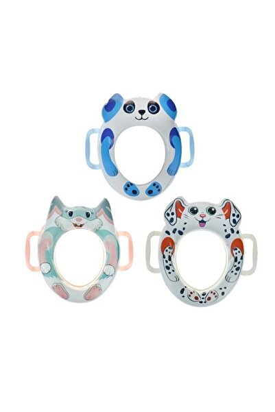 Genel Markalar Renkli ve Eğlenceli Çocuk Klozet Kapağı Tutmalı Figürlü Tasarım