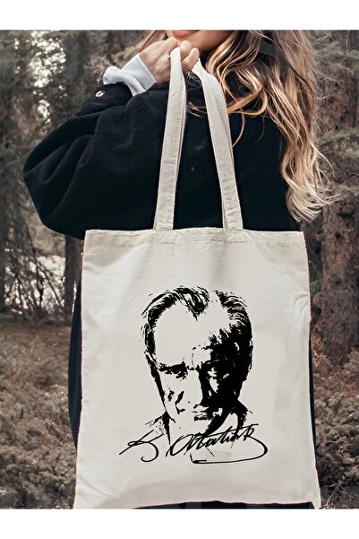 Cemira Ataturk Printed Canvas Thick Tote Bag Tote Bag Canvas Shoulder Bag, Sh...