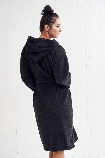 Denia Home Textile Unisex černý župan s kapucí