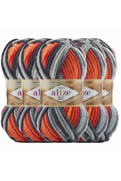Alize Superlana Maxi Batik 8020 - Set de vestă și cardigan din fire groase tricotate manual