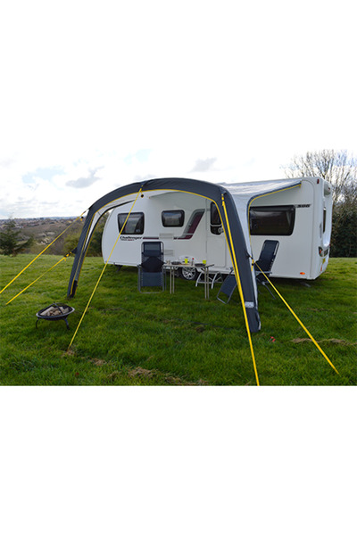 campasist 4 Mtr Yeni Model Havalı Karavan Tentesi AIR-400 - Açık (Yan ve Ön P...