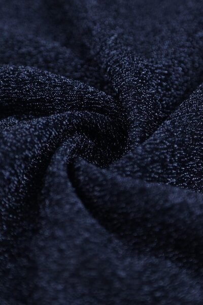 Kumaş Deposu Nobel Metalik İplikli Lacivert Örme Abiye Kumaş