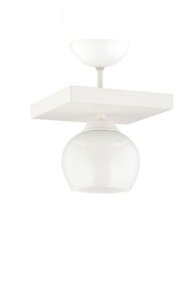 Lambadar Modern White Glass Model Single Square Plafonier Chandelier Living Room Kitchen Bedroom Hall