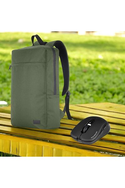 Mila Classone Mila Pr-Ek107 15.6' Waterproof Fabric - Zippered Notebook Backpack and Wireless Mouse