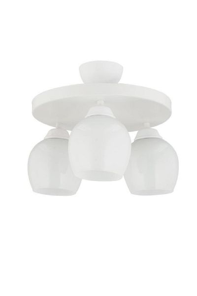 Lambadar Modern White Glass Model Triple Round Plafonier Chandelier Living Room Kitchen Bedroom Hall