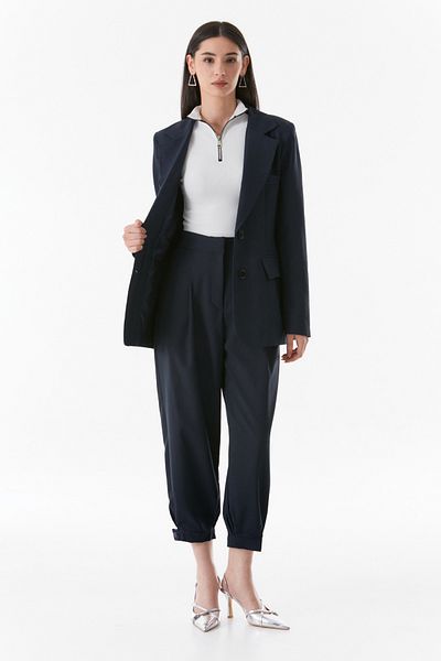 Fulla Moda Double Breasted Collar Basic Blazer Jacket