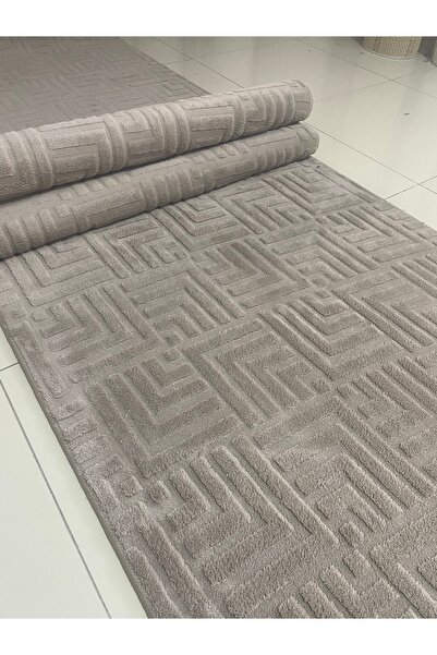 Alya Home Kaymaz Tabanlı Elit Bukle Kesme Salon Koridor Mutfak Halısı Yolluk Çeşme Koyu Bej