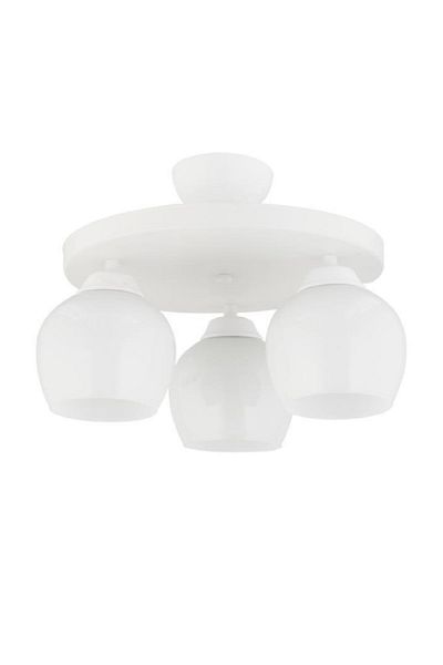 Lambadar Modern White Glass Model Triple Round Plafonier Chandelier Living Room Kitchen Bedroom Hall
