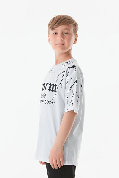 Fulla Moda Αγόρι - Μπλουζάκι με λαιμόκοψη και στάμπα