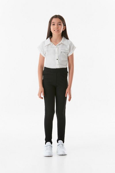 Fulla Moda High Waist and Pocket Steel Leggings for Girls