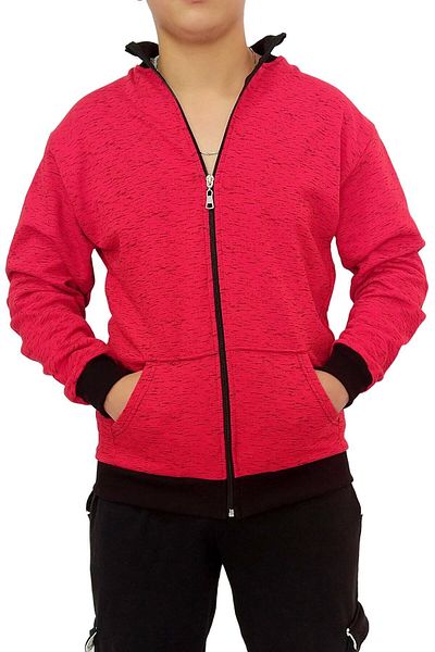 wingetstar Men's Sweatshirt Red Gray Pattern