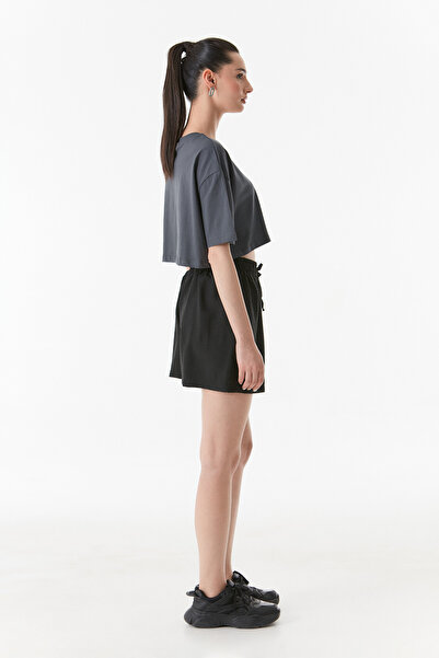 Fulla Moda Basic Beli Bağcıklı Şort