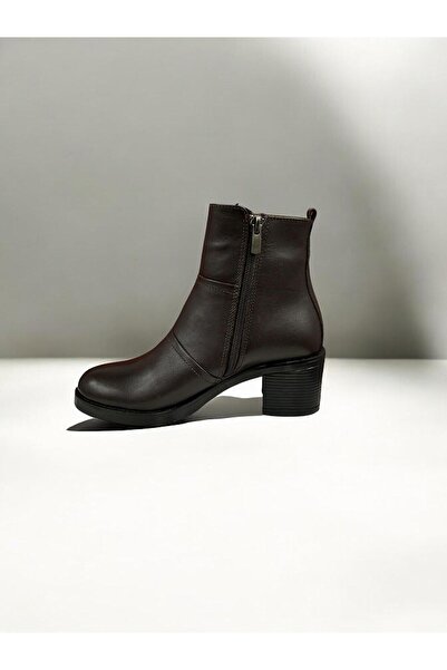 Pierre Cardin 54065 Genuine Leather Women's Dark Brown Boots