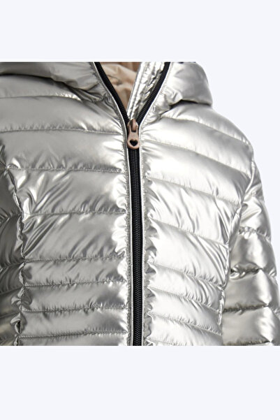 ORIGINAL MARINES Parlak Kapüşonlu Kız Mont - Gümüş