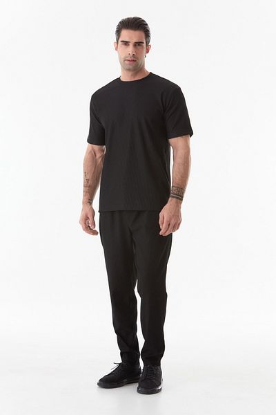 Fulla Moda Μπλουζάκι με ριμπ λαιμόκοψη