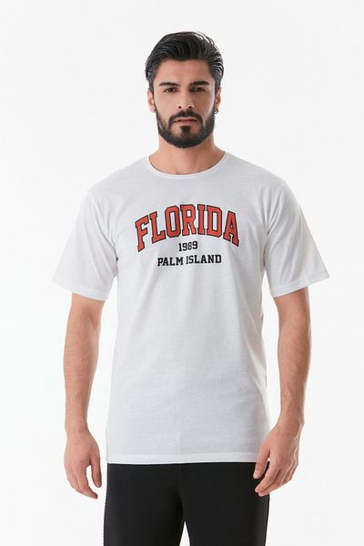 Fulla Moda Florida Printed Crew Neck T-Shirt