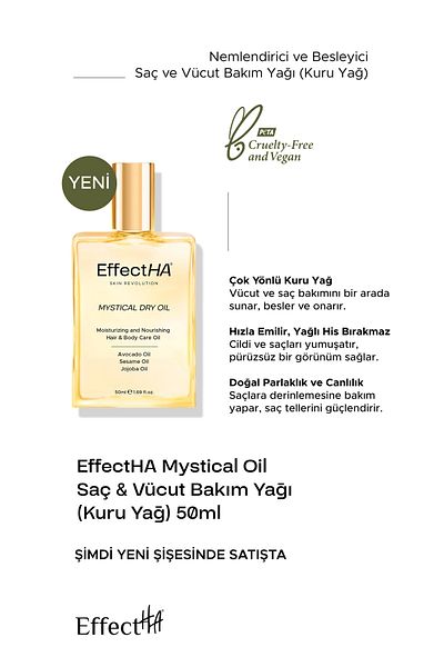 EffectHA Mystical Oil 50ml - Dry Care Oil, Moisturizing and Nourishing for Hair and Body