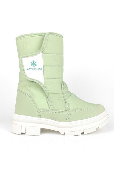 Zerenyus Daily Thermal Αντιολισθητική Σόλα Velcro Γυναικείες/Κοριτσίστικες Πράσινες Μπότες Χιονιού