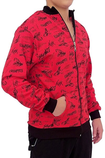 wingetstar Men's Sweatshirt Red Written Pattern