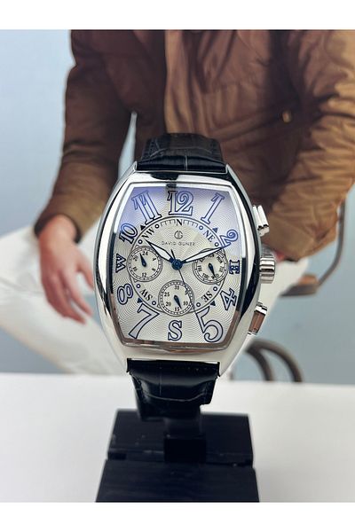 DAVID GUNER Silver Classic Men's Wristwatch 3 Atm Waterproof