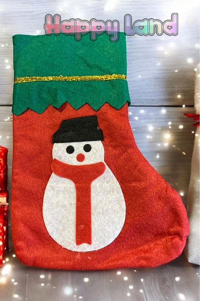 Happyland Christmas Ornament Gift Socks Red 20 cm Snowman Socks Christmas Gift Socks
