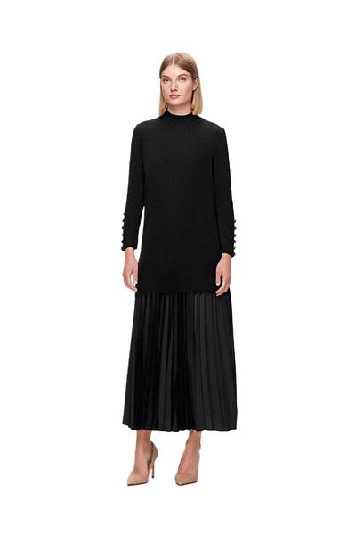 MISS DALIDA T25K-6001 Model Black Basic Knitwear Tunic