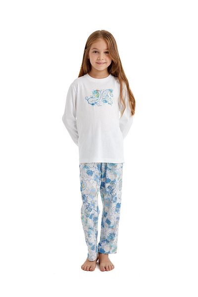 Blackspade Girl's White Pajama Set 51636