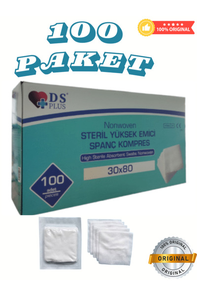 DS Sağlık NONWOVEN KOMPRES YÜKSEK EMİCİ 30x80cm (2 Adet 30x40) (100 LÜ KUTU )