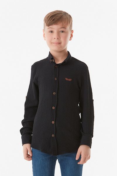 Fulla Moda Бродирана момчешка риза от чул